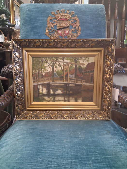 CANAL SCENE OIL PAINTING SMALL