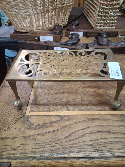 LOW RECTANGULAR BRASS KETTLE STAND