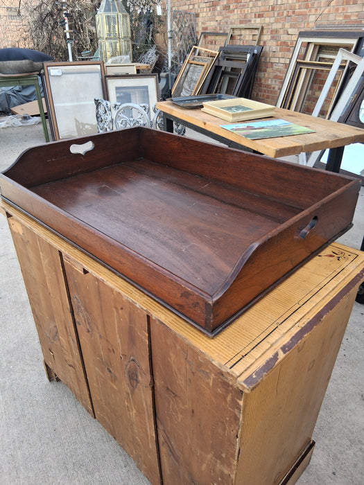 LARGE ENGLISH MAHOGANY DOVETAIL TRAY