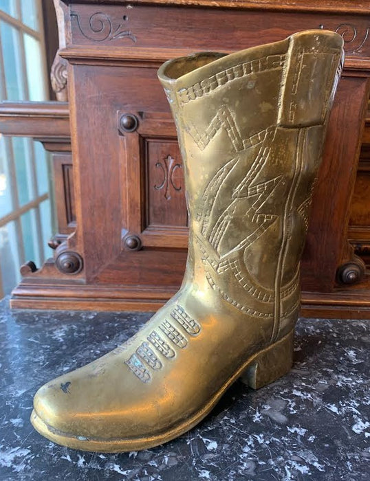 LARGE BRASS COWBOY BOOT