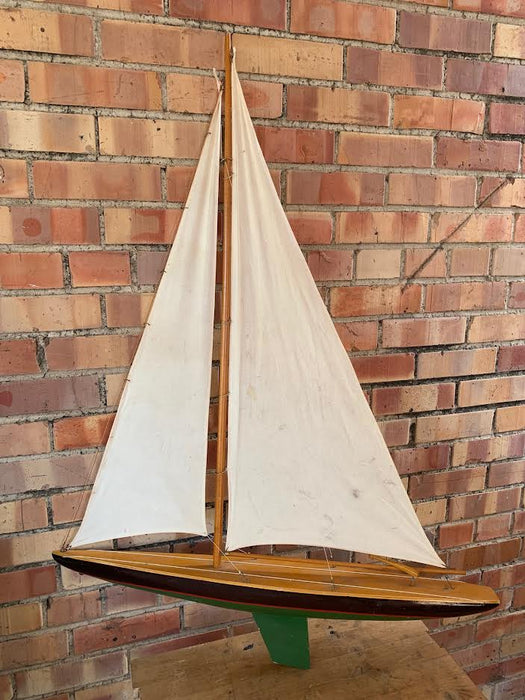 LARGE GREEN SAILBOAT MODEL