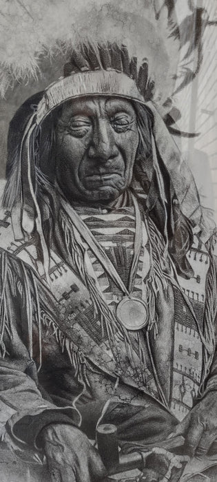 SIGNED COPY OF INDIAN CHIEF DRAWING