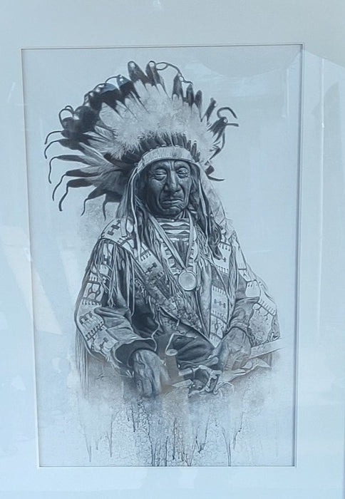 SIGNED COPY OF INDIAN CHIEF DRAWING