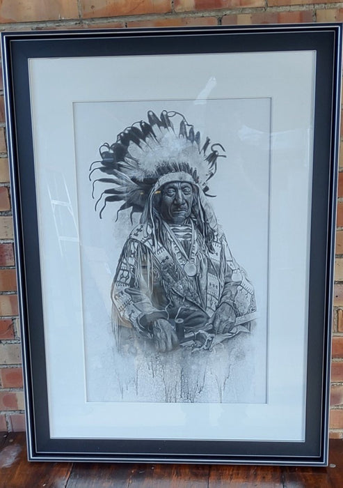 SIGNED COPY OF INDIAN CHIEF DRAWING