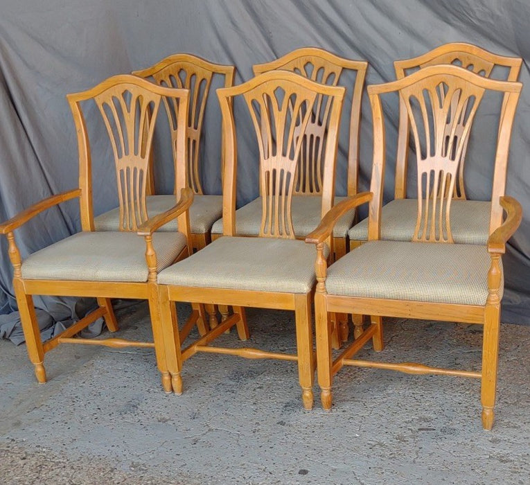 SET OF 6 OAK DINING CHAIRS BY DREXEL