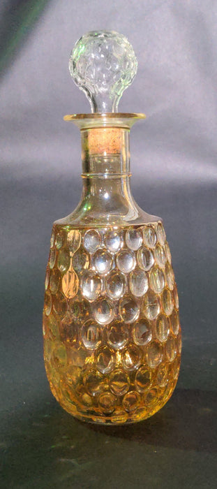 AS FOUND GLASS DECANTER WITH AMBER FINISH