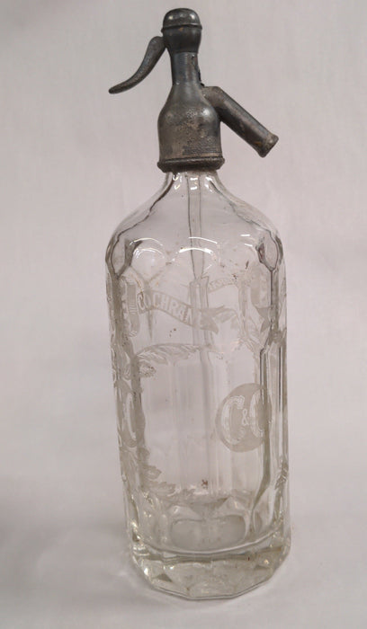 ETCHED GLASS SELTZER BOTTLE