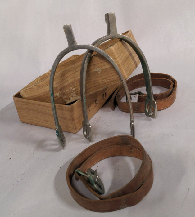 PAIR OF SILVER STIRRUPS IN BOX