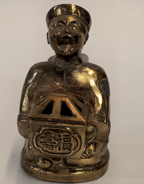 BRASS PLATED ASIAN FIGURAL INCENSE BURNER