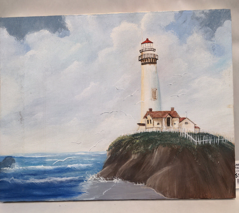 UNFRAMED LIGHT HOUSE PAINTING