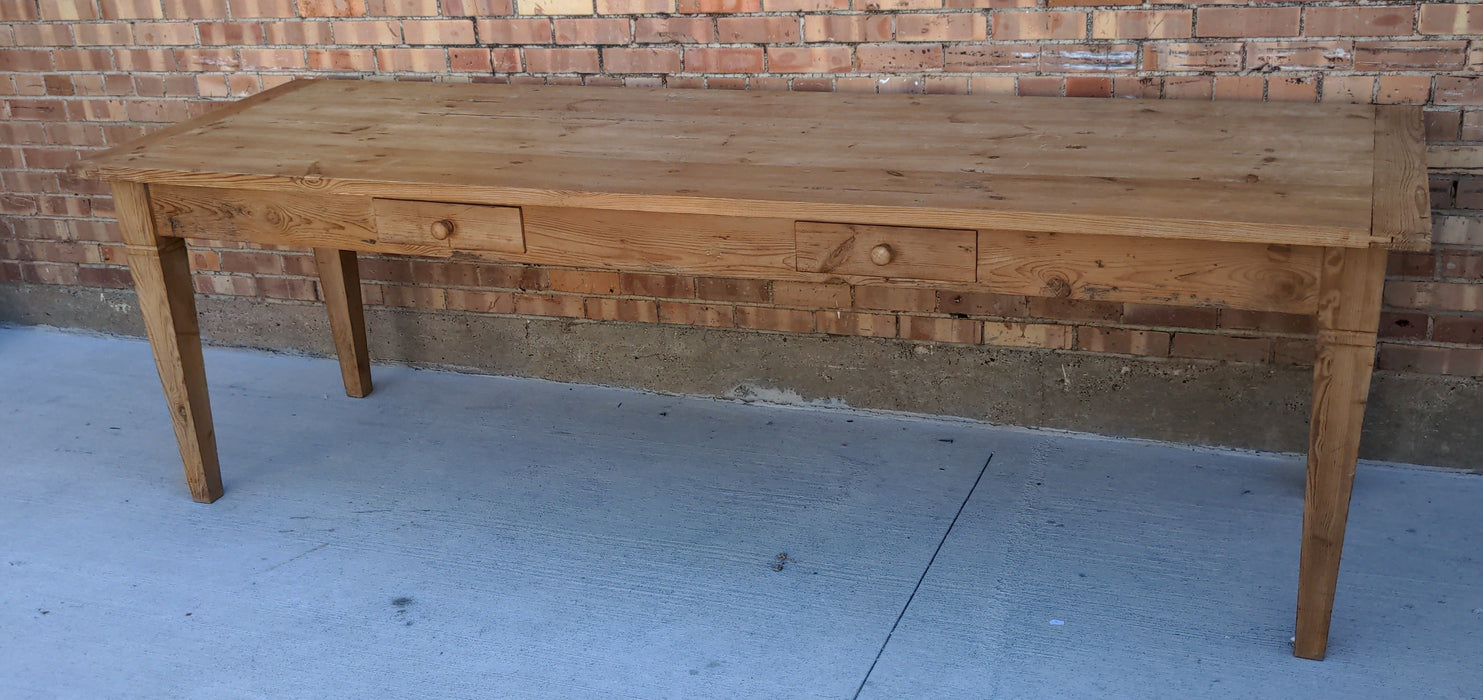 PINE FARM TABLE WITH DRAWERS