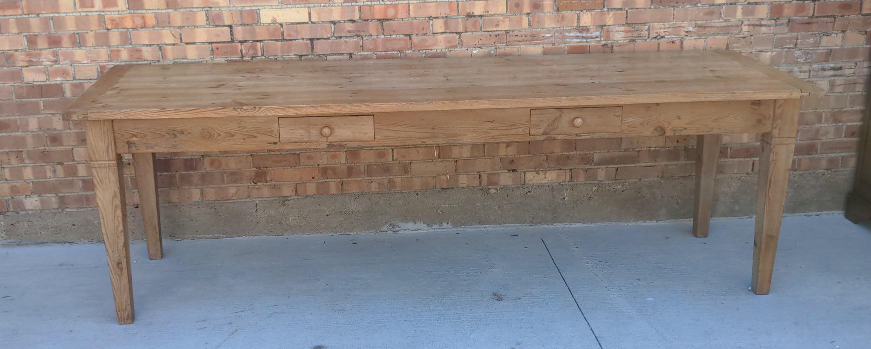 PINE FARM TABLE WITH DRAWERS