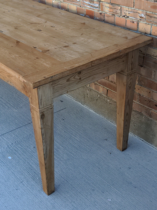 PINE FARM TABLE WITH DRAWERS