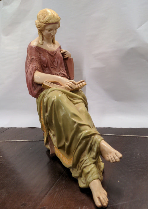 CHALK STATUE OF LADY READING