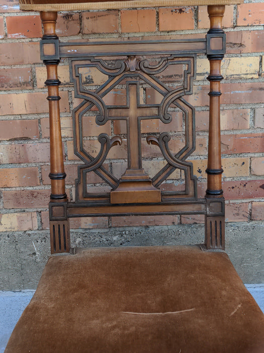 FRENCH WALNUT PRIE DIEU WITH EBONY DETAIL