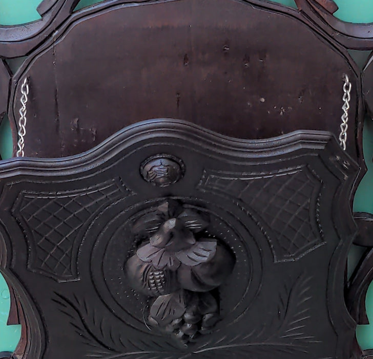 BLACK FOREST FRUIT AND NUT CARVED WALL POCKET