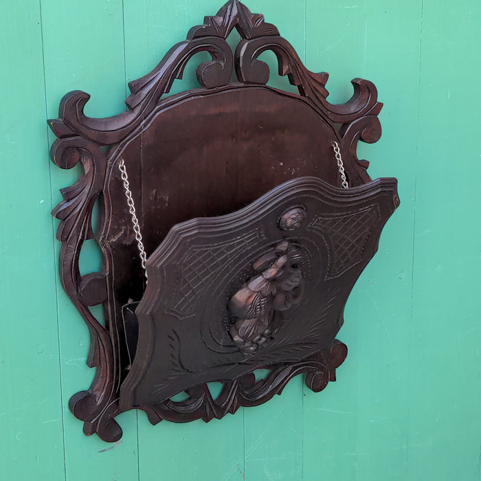 BLACK FOREST FRUIT AND NUT CARVED WALL POCKET