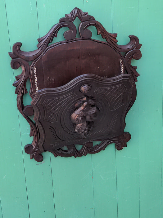 BLACK FOREST FRUIT AND NUT CARVED WALL POCKET