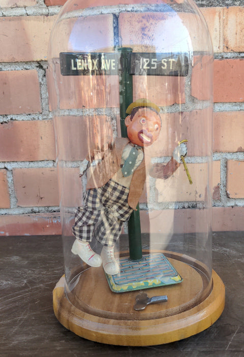 WIND UP TAP DANCER WITH KEY-UNDER GLASS