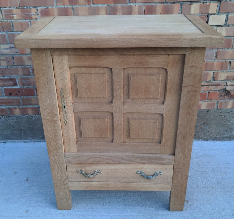 RAW OAK PANELED JAM CUPBOARD