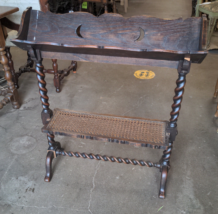 BARELY TWIST BOOK TROUGH WITH CANED SHELF