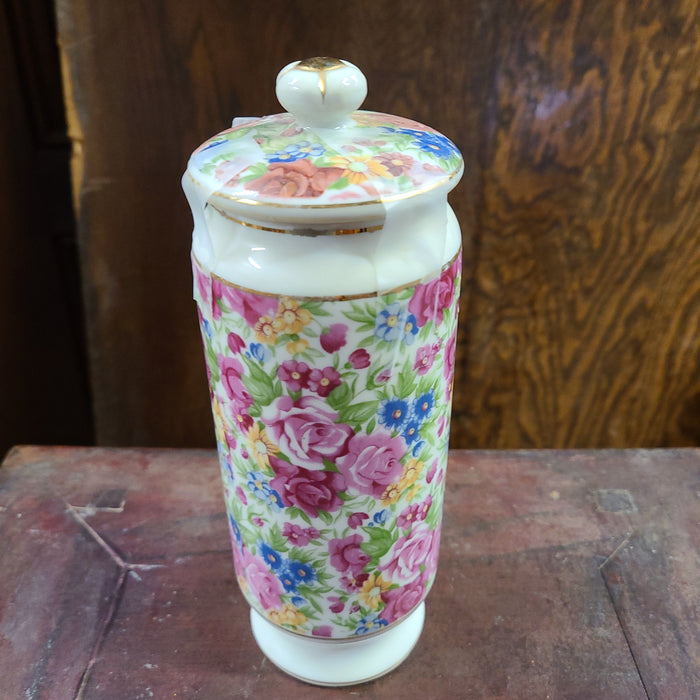 FLORAL TALL LIDDED JAR