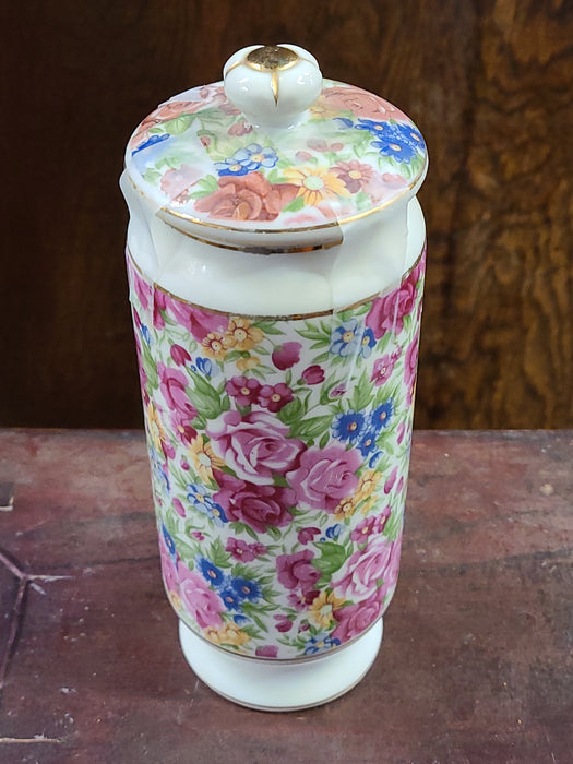 FLORAL TALL LIDDED JAR