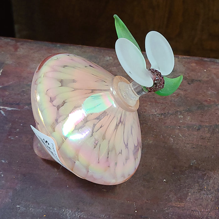 PINK AND GREEN PERFUME BOTTLE AS FOUND