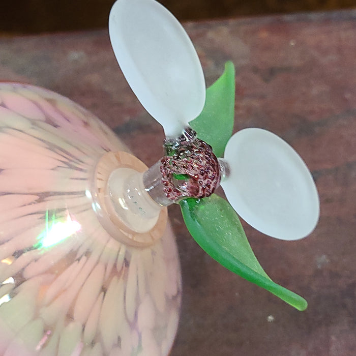 PINK AND GREEN PERFUME BOTTLE AS FOUND