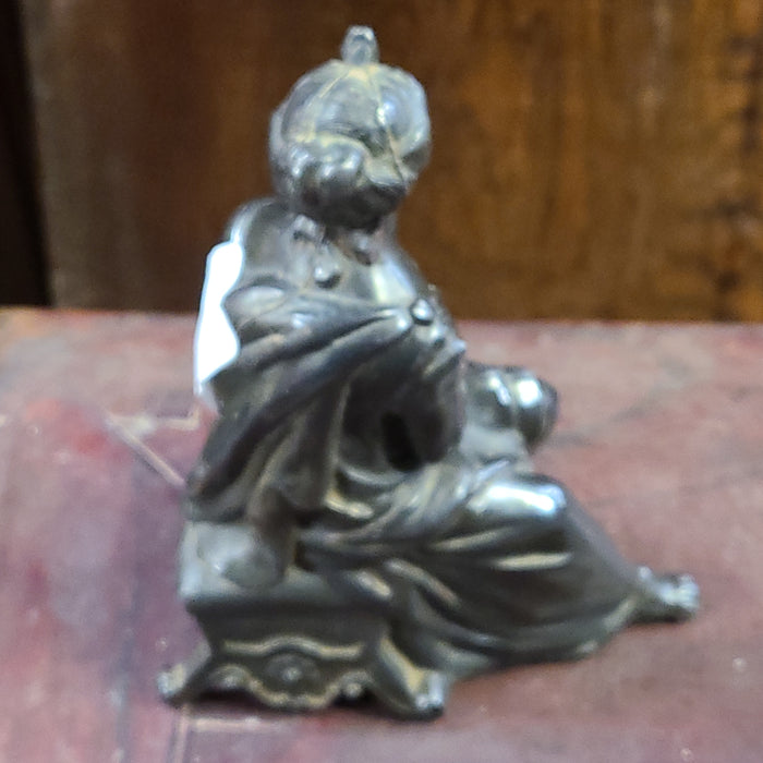 SMALL SPELTER LADY STATUE