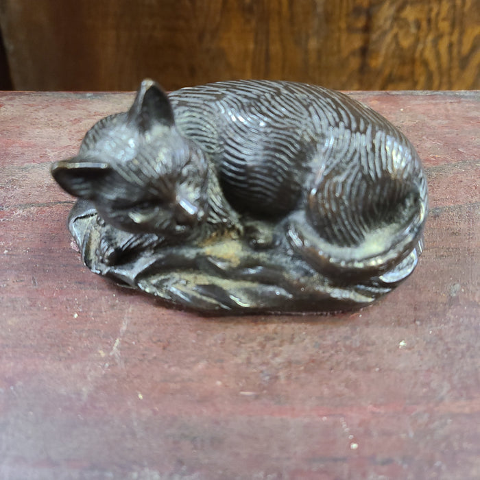 SMALL BRONZE CAT STATUE