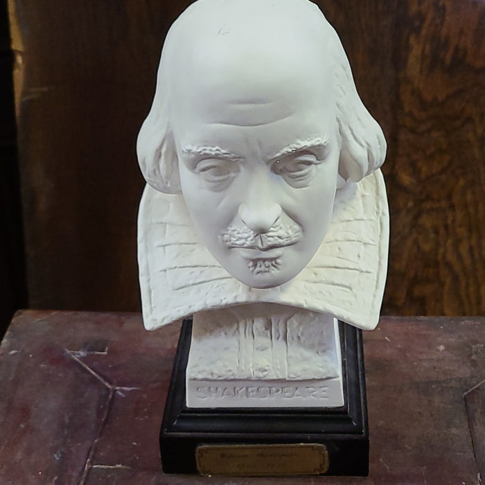 LARGE PLASTER BUST OF SHAKESPEARE MARKED GOEBEL'S COMPANY