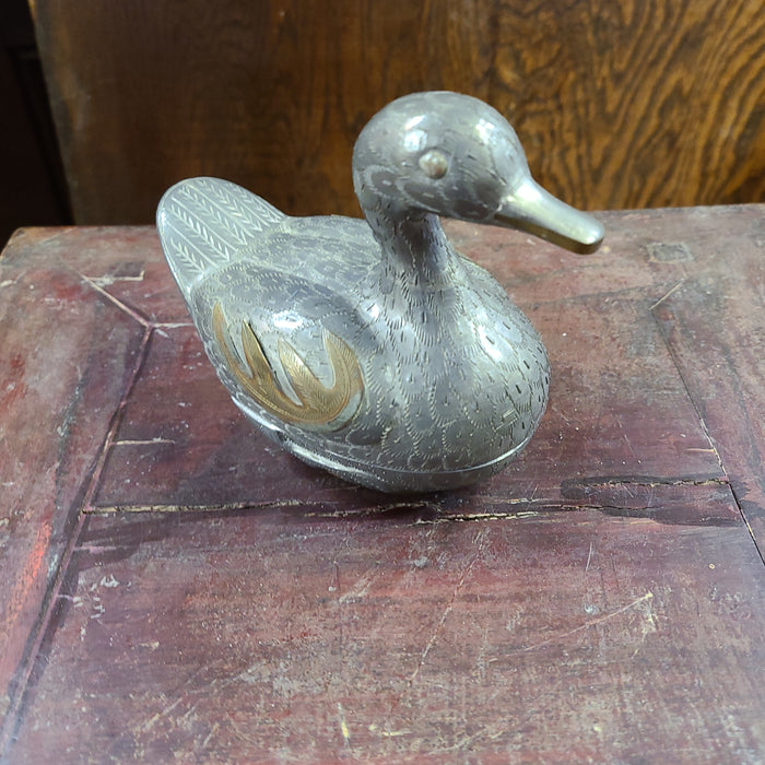 HONG KONG METAL AND BRASS DUCK BOX SMALL