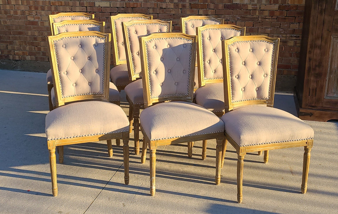 SET OF 9 TUFTED BACK DINING CHAIRS