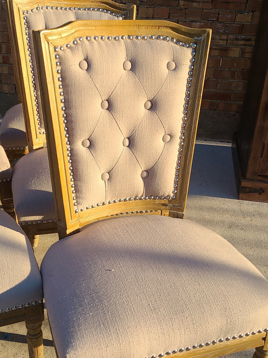 SET OF 9 TUFTED BACK DINING CHAIRS