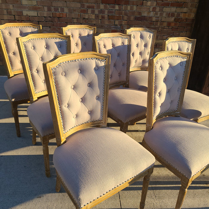 SET OF 9 TUFTED BACK DINING CHAIRS