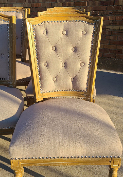 SET OF 9 TUFTED BACK DINING CHAIRS