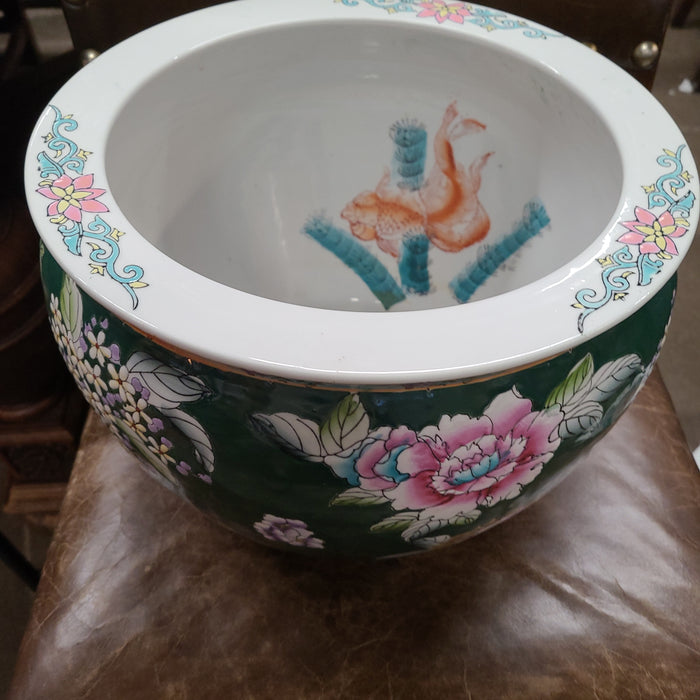 SMALL GREEN CHINESE FISH BOWL PLANTER