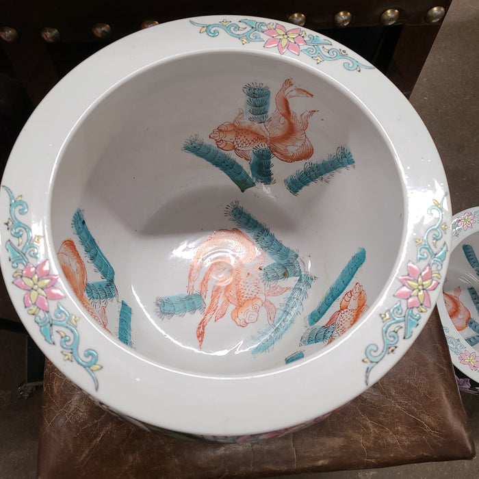 SMALL GREEN CHINESE FISH BOWL PLANTER