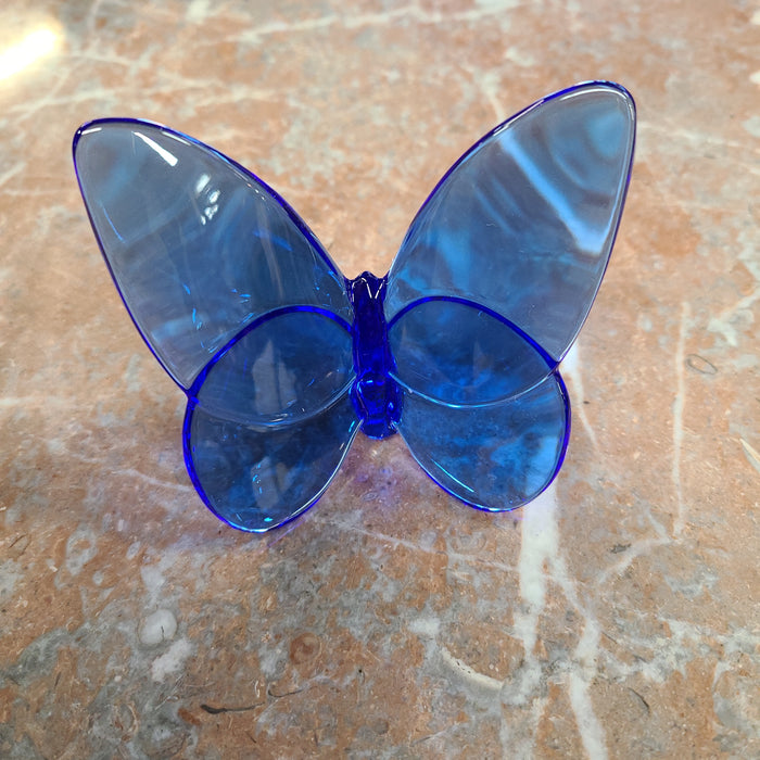 BLUE BACCARAT GLASS BUTTERFLY