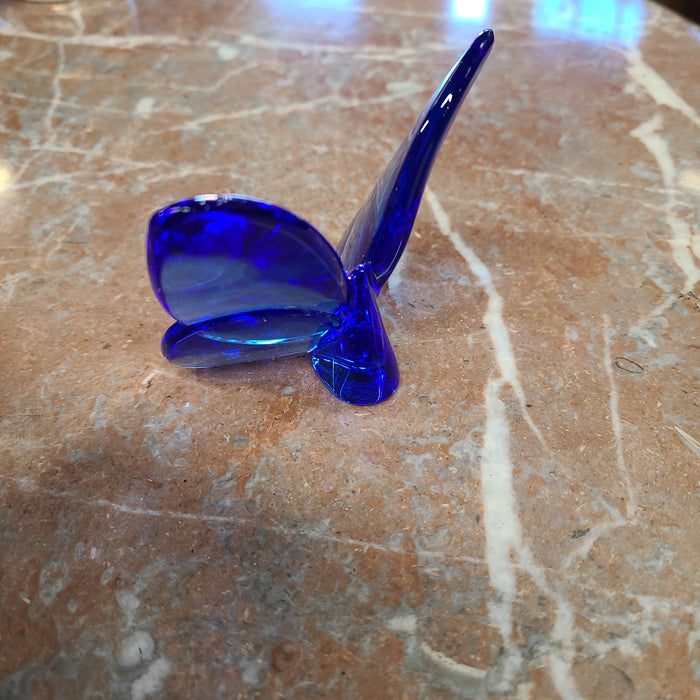 BLUE BACCARAT GLASS BUTTERFLY