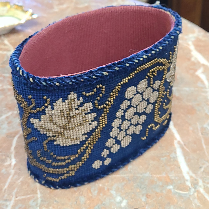 BLUE BEADED CONTAINER OR RECEIVER