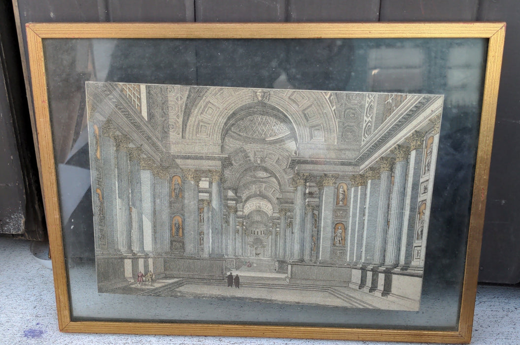 PAINTING OF A CATHEDRAL MOUNTED ON GLASS