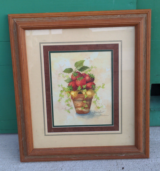 FRAME PRINT OF A STRAWBERRY POT