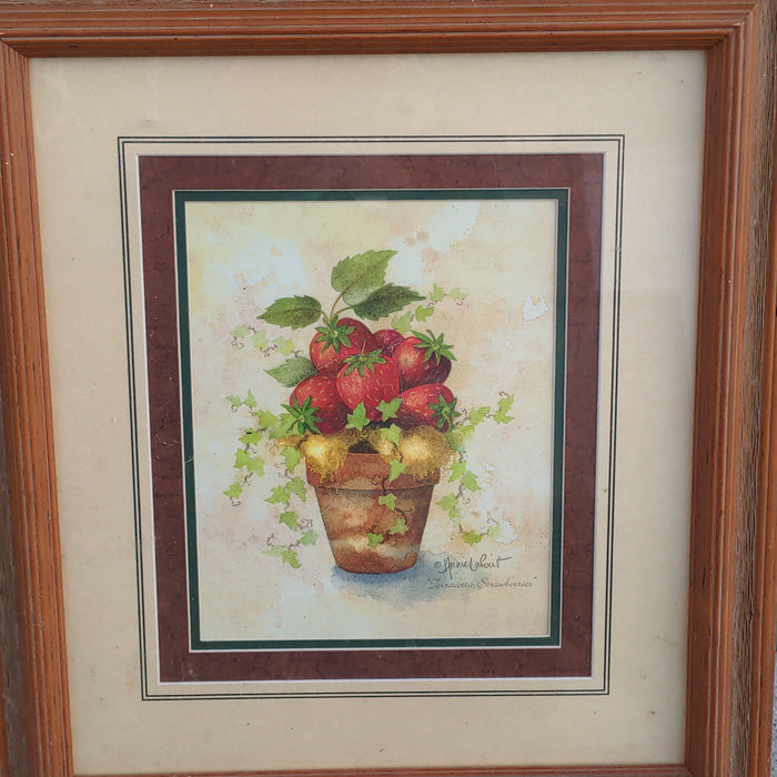 FRAME PRINT OF A STRAWBERRY POT