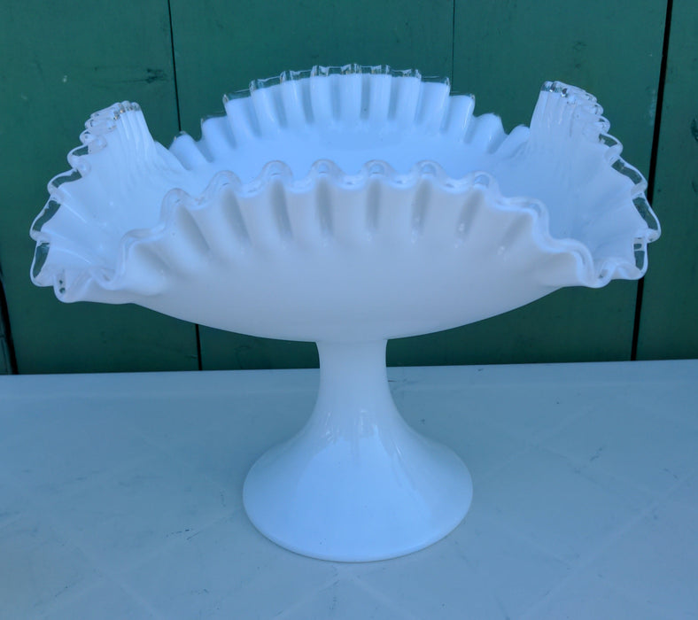 MILK GLASS-FOOTED COMPOTE