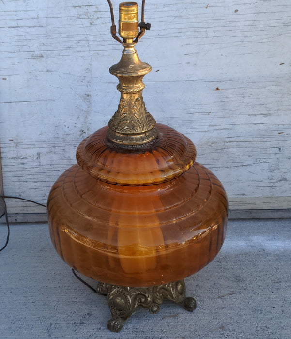 MID-CENTURY GLASS LAMP LARGE