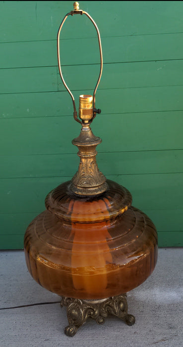 MID-CENTURY GLASS LAMP LARGE