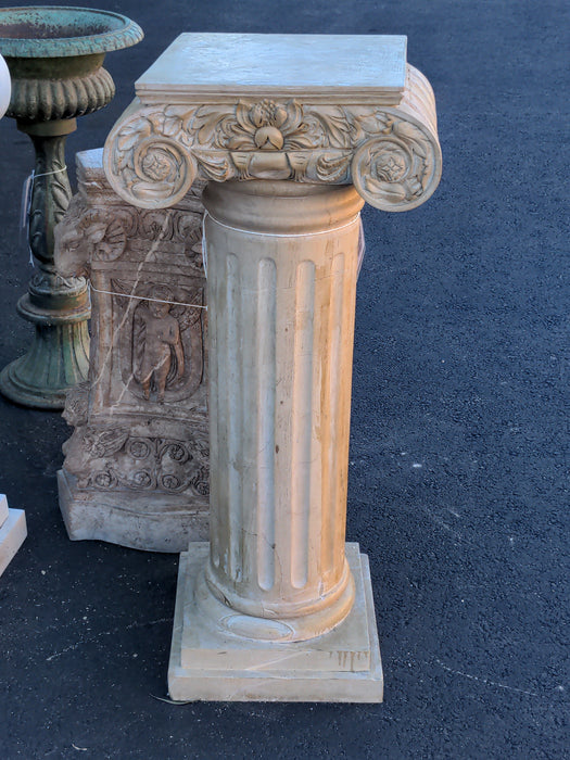 BROWN MARBLE TALL PEDESTAL