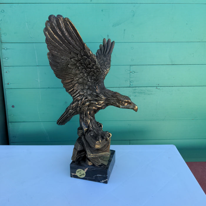 ITALIAN COMPOSITION EAGLE ON MARBLE STAND